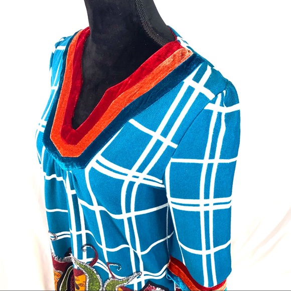 Funky People Windowpane Pattern Turkish Paisley Swimsuit Cover Dress - Picture 5 of 11